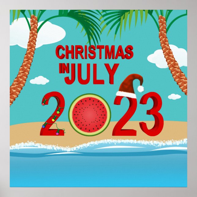 Poster Natal em julho de 2023 Watermelon Beach (Frente)