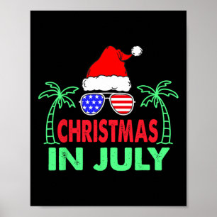 Poster Natal Em Julho Engraçado 4 De Julho Praia Verão S