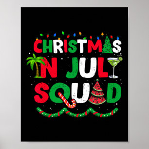 Poster Natal Em Julho Esquadrão Divertido Verão Xmas 1