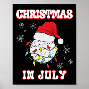 Poster Natal Em Julho Fã de Golfe Xmas Verão Mulheres Hom