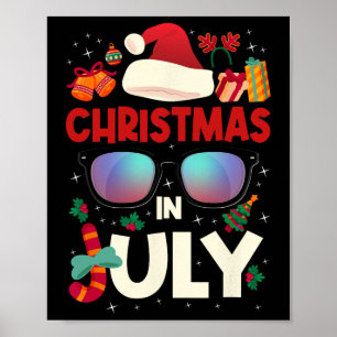 Poster Natal Em Julho Feliz Natal Verão Engraçado San