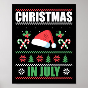 Poster Natal Em Julho Feliz Natal Verão Engraçado San