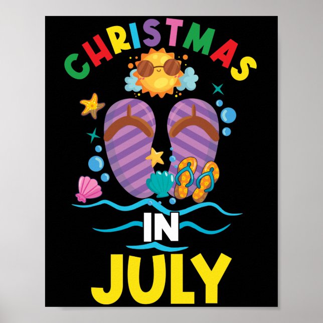 Poster Natal Em Julho Férias De Verão Da Família Havaiana (Frente)