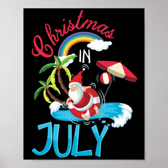 Poster Natal Em Julho Férias Na Praia (Frente)