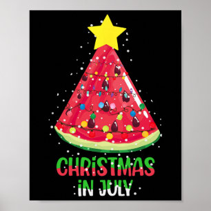 Poster Natal Em Julho Melancia Árvore De Natal Verão