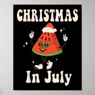 Poster Natal Em Julho Melancia Retrô Crianças Meninos Beb