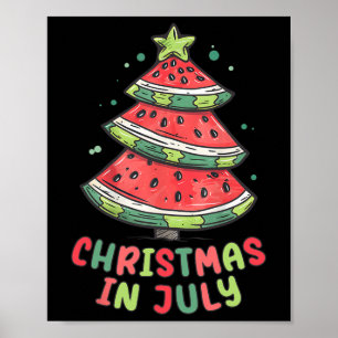 Poster Natal Em Julho Melancia Xmas Tree Summer Men