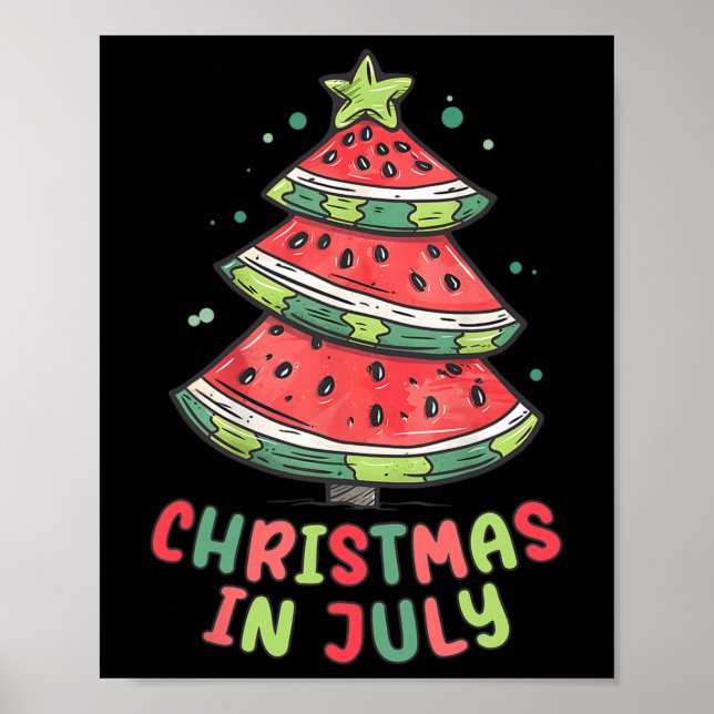 Poster Natal Em Julho Melancia Xmas Tree Summer Men (Frente)