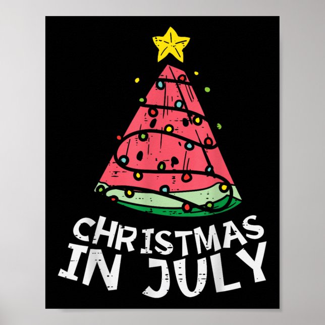 Poster Natal Em Julho Melancia Xmas Tree Summer Men (Frente)