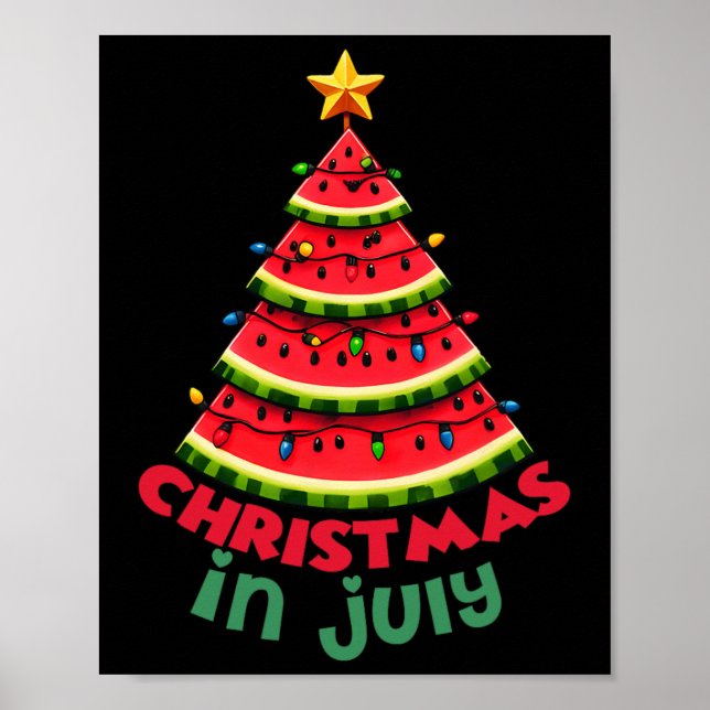 Poster Natal Em Julho Melancia Xmas Tree Summer Men (Frente)