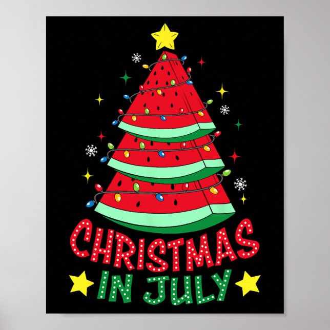 Poster Natal Em Julho Melancia Xmas Tree Summer Men (Frente)