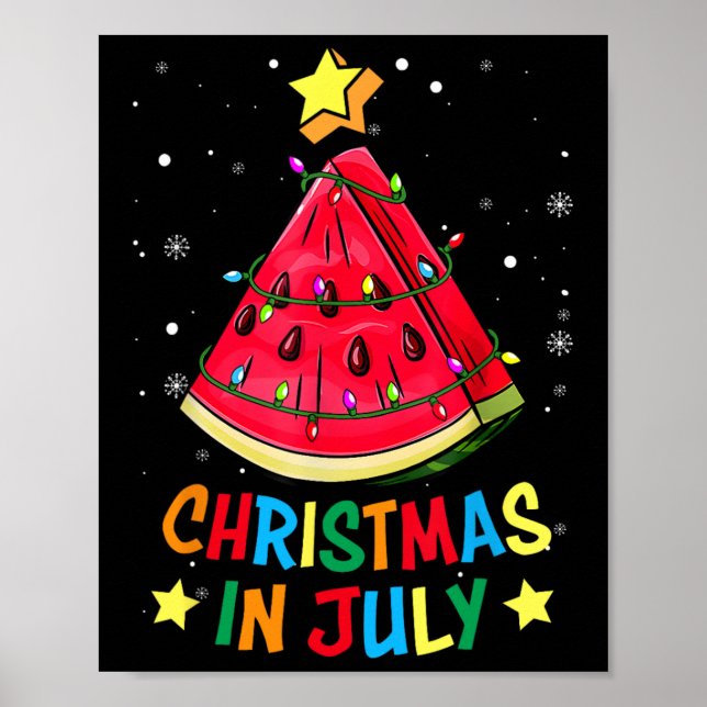 Poster Natal Em Julho Melancia Xmas Tree Summer Men (Frente)