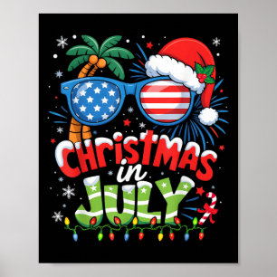 Poster Natal Em Julho Nos Eua Flag Summer Beach Havaí San