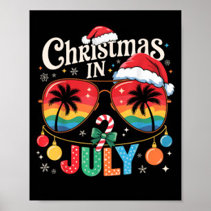 Poster Natal Em Julho, Óculos De Sol Praia Papai Noel W