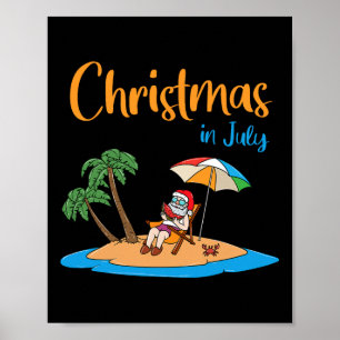 Poster Natal Em Julho Palhaço Papai Noel Comendo Melancia