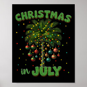 Poster Natal Em Julho Palmeira Havaí Praia Verão Va