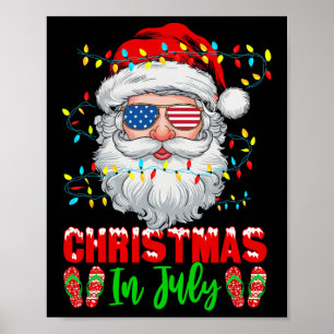 Poster Natal Em Julho Papai Noel Patriótico Festivo Xmas