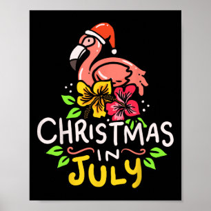 Poster Natal Em Julho Papai Noel Surfe