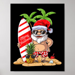 Poster Natal Em Julho Presentes Do Papai Noel Havaiano De