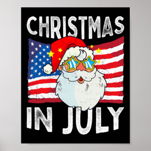 Poster Natal Em Julho Retro Hipster Engraçado Santa Homen