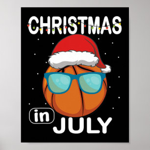Poster Natal Em Julho Sketll Papai Noel Óculos De Sol Xma