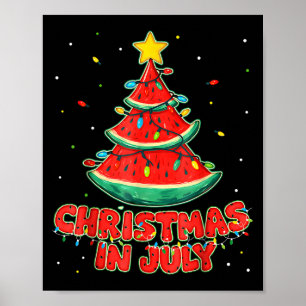 Poster Natal Em Julho Watermelon Xmas Tree Beach Sume