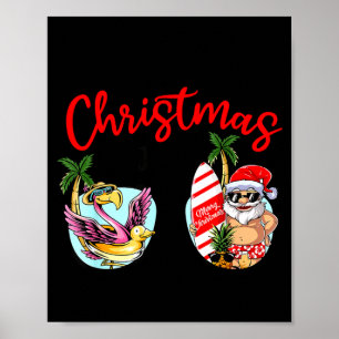 Poster Natal em óculos de sol de julho santa flamingo ver