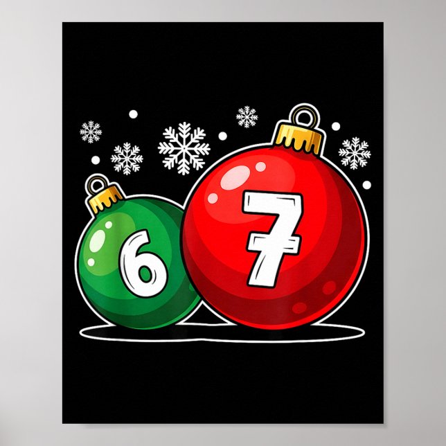 Poster Natal engraçado 67 Seis Sete Meme Geração Alpha Gí (Frente)