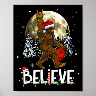 Poster Natal engraçado Bigfoot Acredite Sasquatch Em