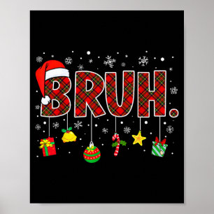 Poster Natal engraçado Bruh Xadrez Vermelho Adolescentes 