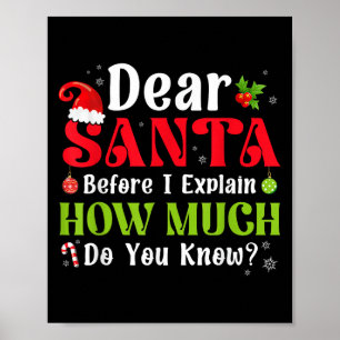 Poster Natal engraçado crianças meninos meninas Querido P