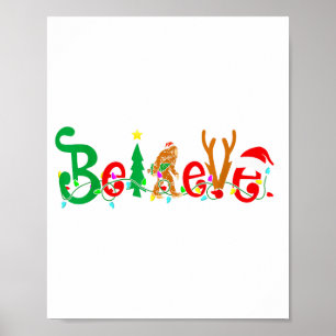Poster Natal engraçado de Natal Pé Grande Acredite Sasqua
