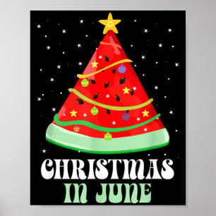 Poster Natal engraçado em junho _ árvore de melancia _ ve