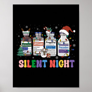 Poster Natal Engraçado Enfermeira Médico Natal Uti Unidad