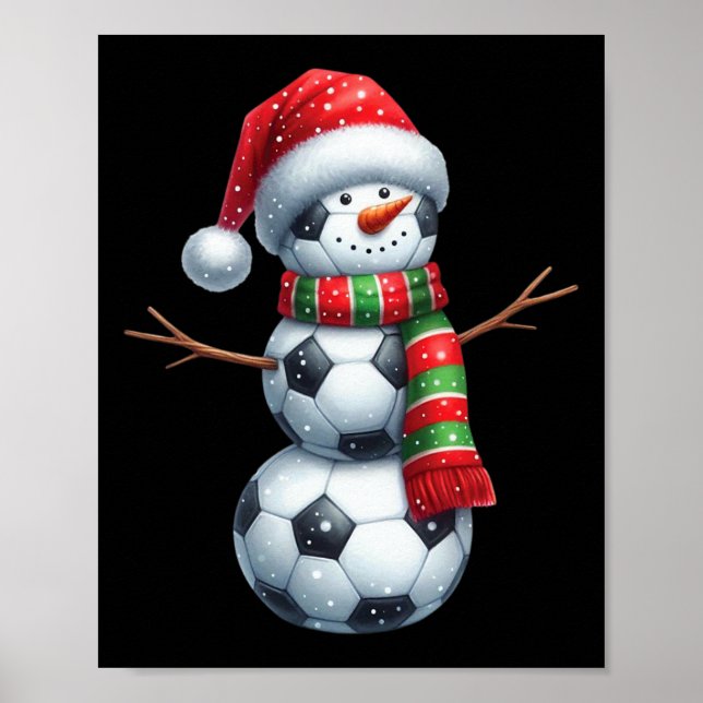 Poster Natal Engraçado Futebol Bylls Boneco de Neve  (Frente)