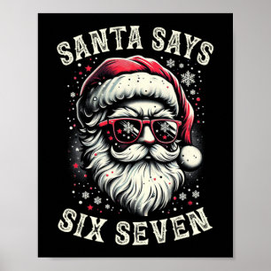 Poster Natal engraçado Papai Noel Seis Sete 6-7 Meme Brai