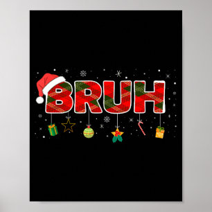 Poster Natal Engraçado Plaid Vermelho Adolescentes Menino