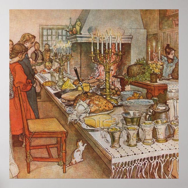 Poster Natal Eve Carl Larsson 1904 (Frente)