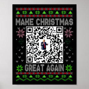Poster Natal Feio Divertido Qr Presidente Trump Dança Cód