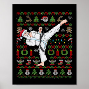 Poster Natal Feio Karate Santa Claus Artes Marciais