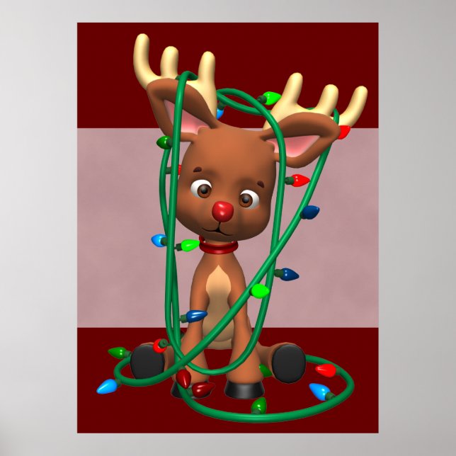Pôster Natal - Feriado da Reindeer Vermelha P (Frente)