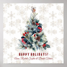 Poster Natal - Feriado de Berries Deseja Monograma