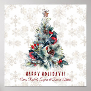 Poster Natal - Feriado de Berries Deseja Monograma