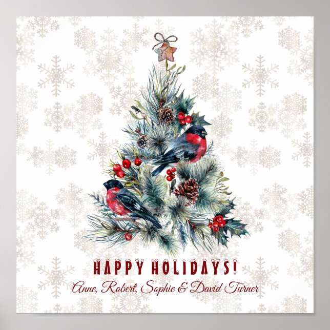 Poster Natal - Feriado de Berries Deseja Monograma (Frente)