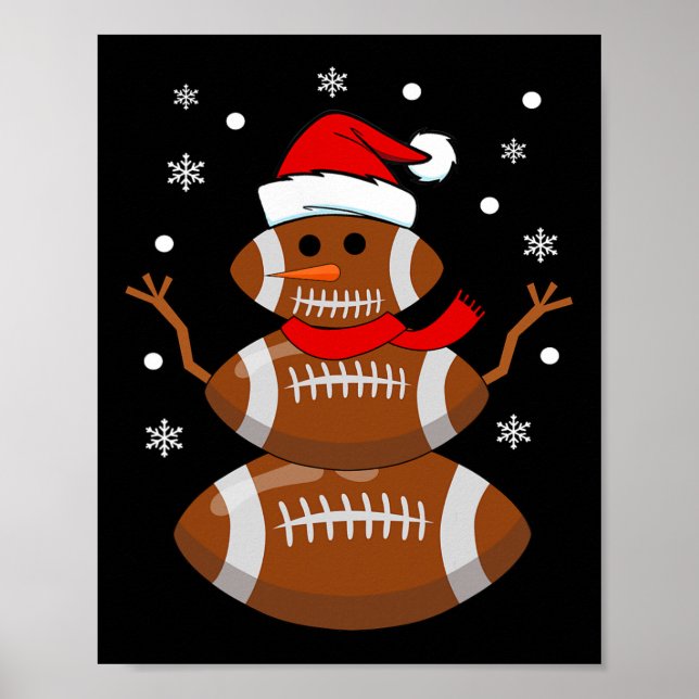Poster Natal Futebol Snowman Crianças Natal (Frente)