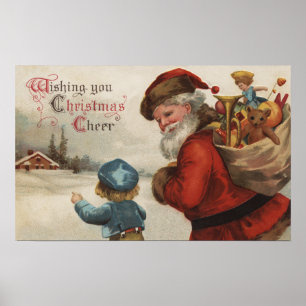 Pôster Natal GreetingSanta que fala com menino