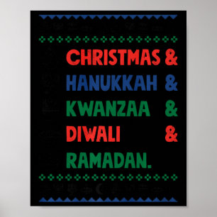 Poster Natal Hanukkah Kwanzaa Diwali Ramadan Funny Ug