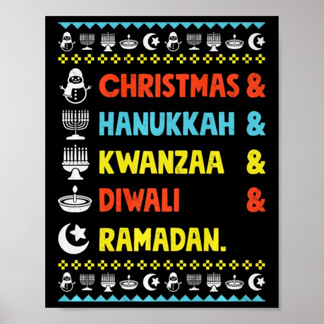 Poster Natal Hanukkah Kwanzaa Diwali Ramadan Funny Ug (Frente)