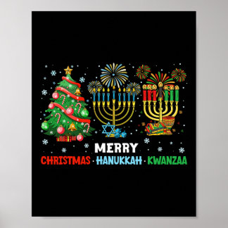 Poster Natal Hanukkah Kwanzaa Feliz Feriados Corresponden