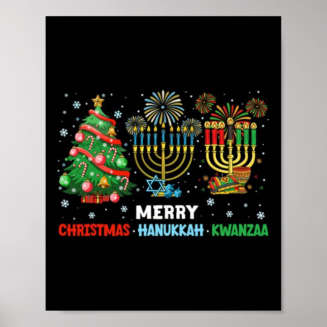 Poster Natal Hanukkah Kwanzaa Feliz Feriados Corresponden (Frente)